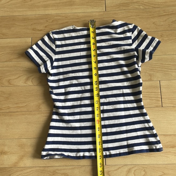 Karen Kane lifestyle navy and white striped shirt size medium made in the USA - Picture 4 of 6